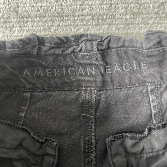 American Eagle Shorts Women 2 High Rise Pleated Denim Casual Classic Paperbag - Picture 3 of 8